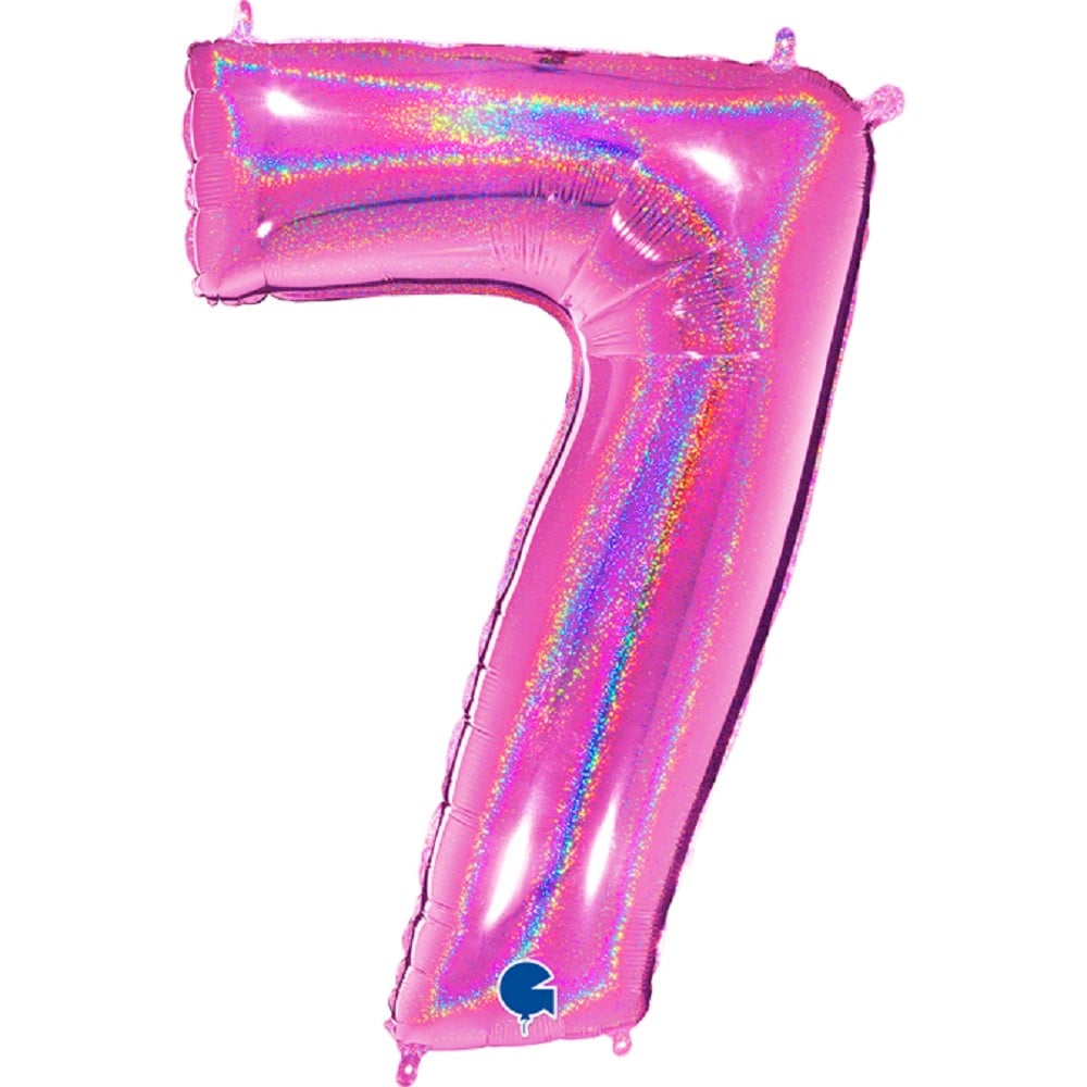 40" Folienzahl "7" Glitter Holographic Fuxia