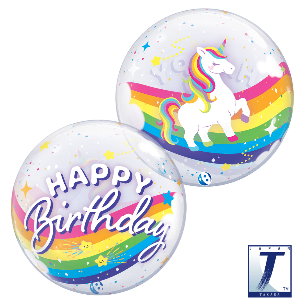 22" Single Bubble Birthday Rainbow Unicorn 22" Single Bubble Birthday Rainbow Unicorn