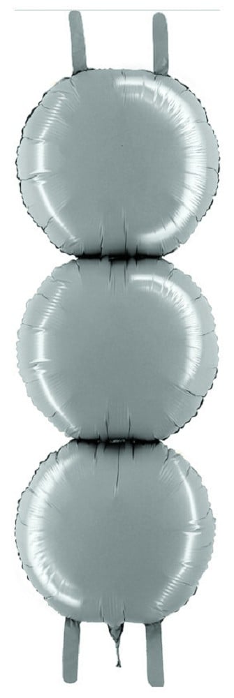 16" x 41" Folienballon: 3er Säule silber