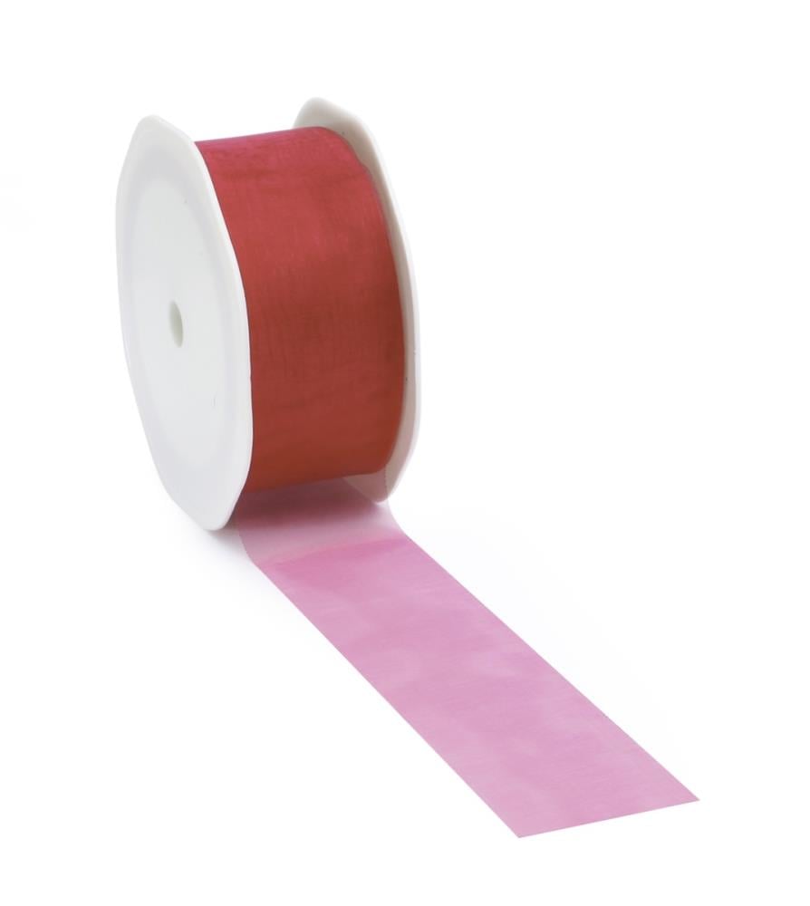 Organzaband 70mm Pink (25m)
