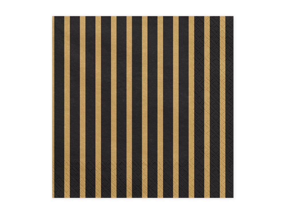 Servietten - gestreift - gold - 20 Stk.