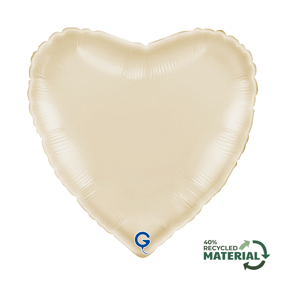 18" Herz Satin Cream (unverpackt)