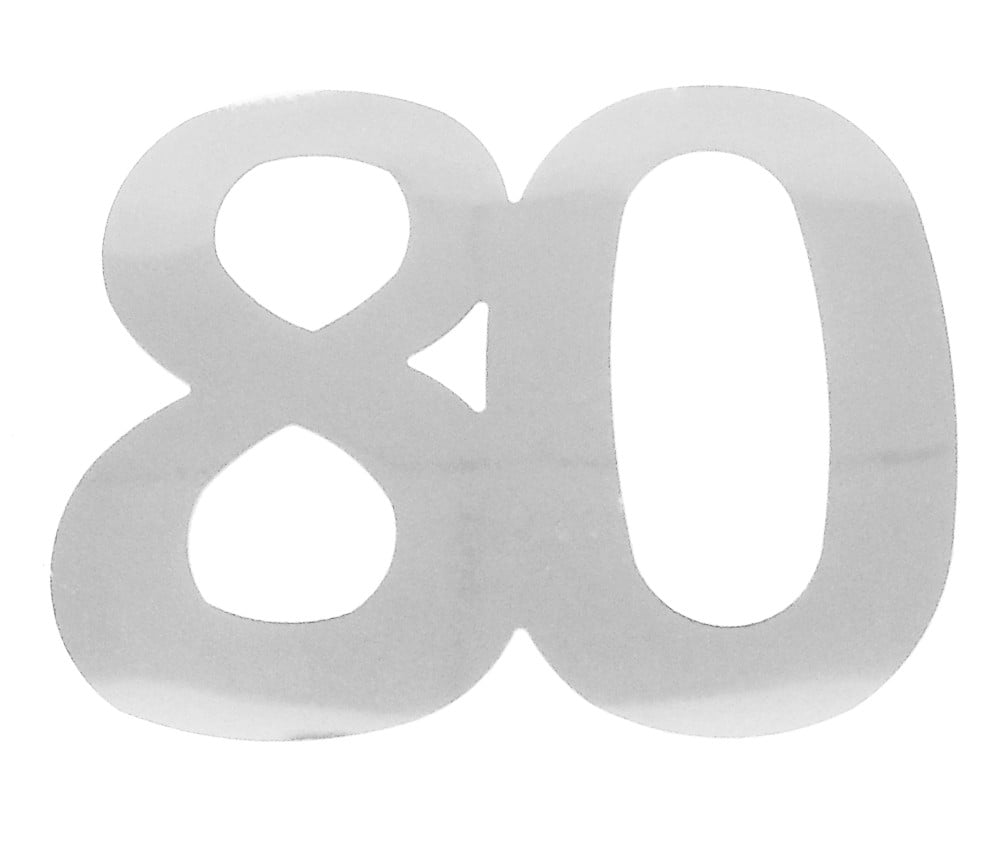 Deko-Folienzahl "80" silber