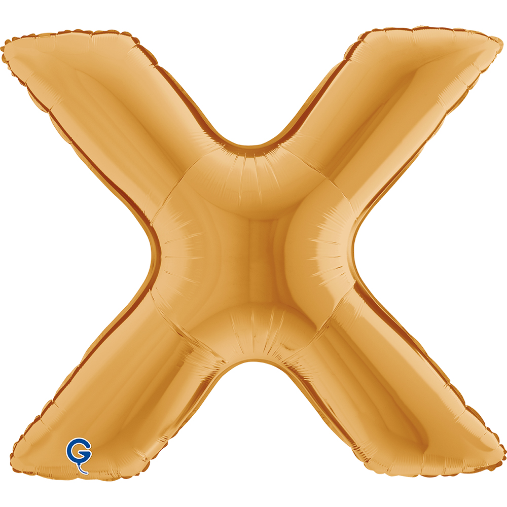 40" Folienbuchstabe "X" Gold (Altgold)