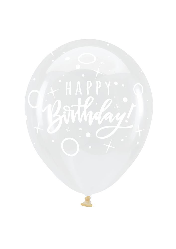11" Birthday Dots and Sparkles Crystal Clearz Clear (25 Stüc