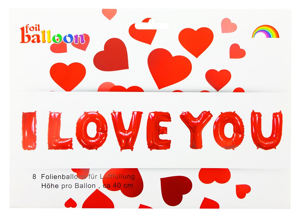 16" Schriftzug "I Love You" Rot