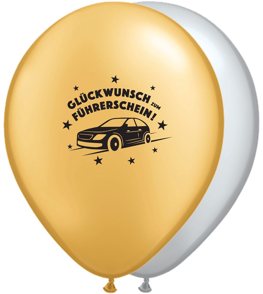 11" Glückwunsch zum Führerschein Sortiert (Retail Pack)