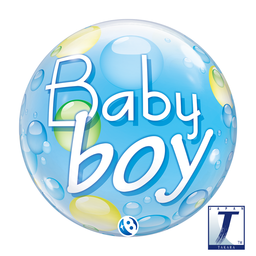 22" Single Bubble Baby Boy Blue & Confetti Dots 22" Single Bubble Baby Boy Blue & Confetti Dots