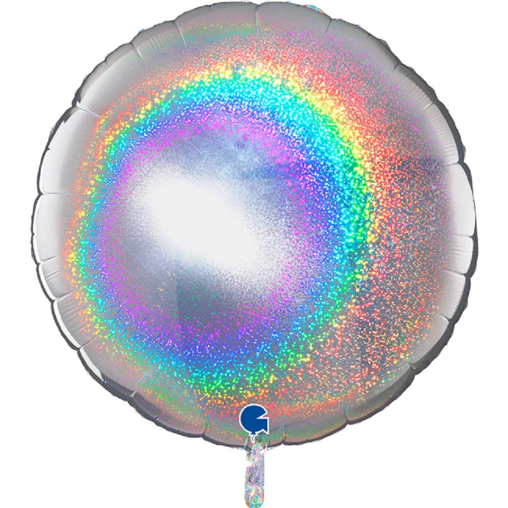 36" Rund Glitter Holographic Silver (unverpackt)
