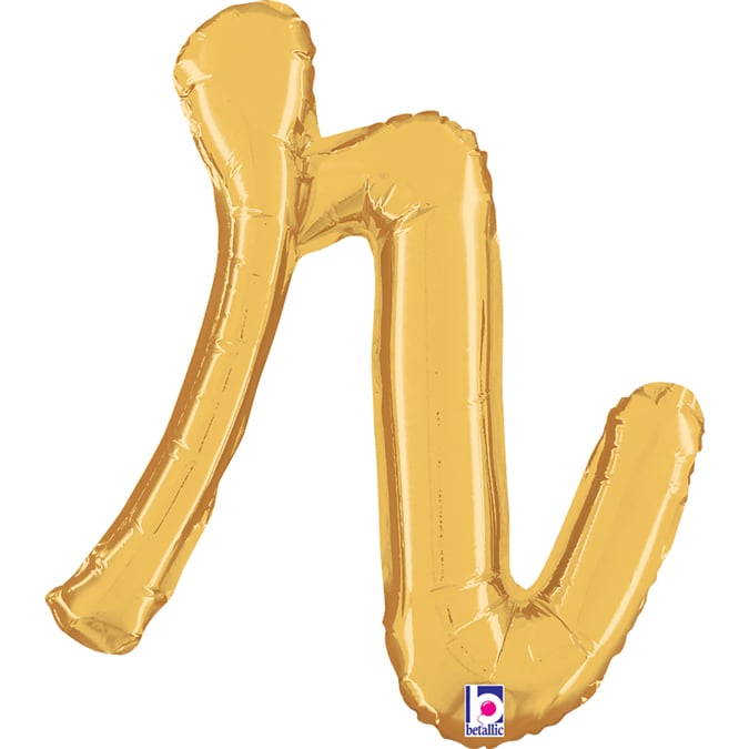 14" - 24"  Folienbuchstabe "r" Script Gold (Altgold)