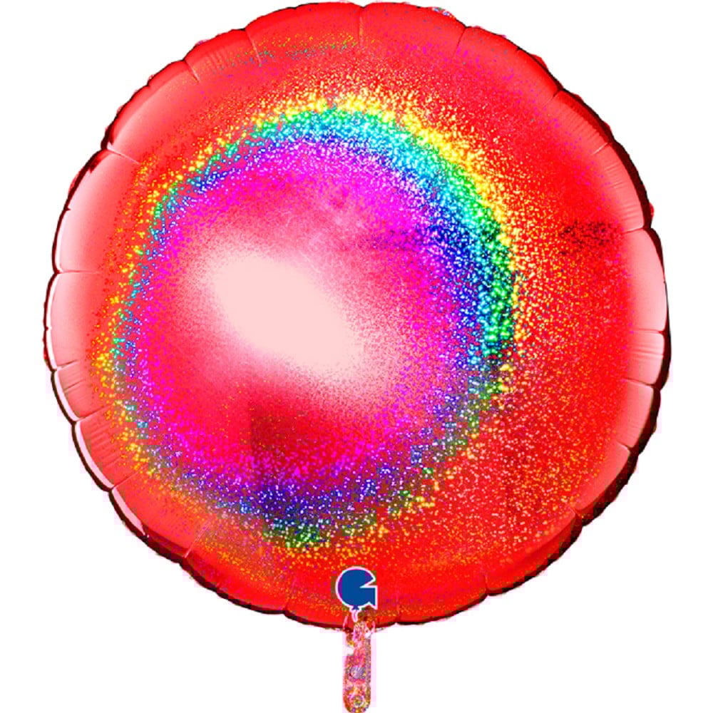 36" Rund  Glitter Holographic Red (unverpackt)