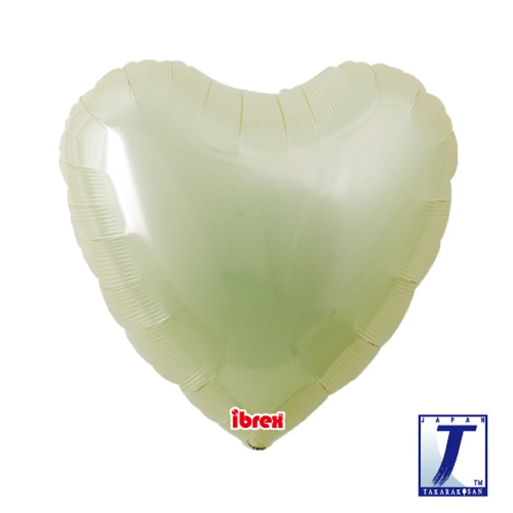 18" Heart Metallic Ivory (ibrex)