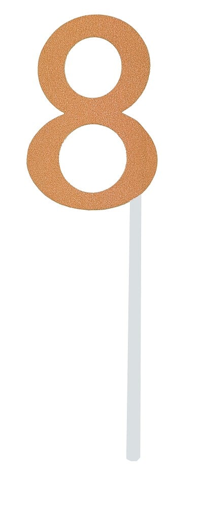Papierzahl mit Glimmer "8" gold (6cm)