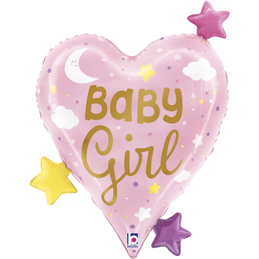 25" Baby Girl Heart Stars