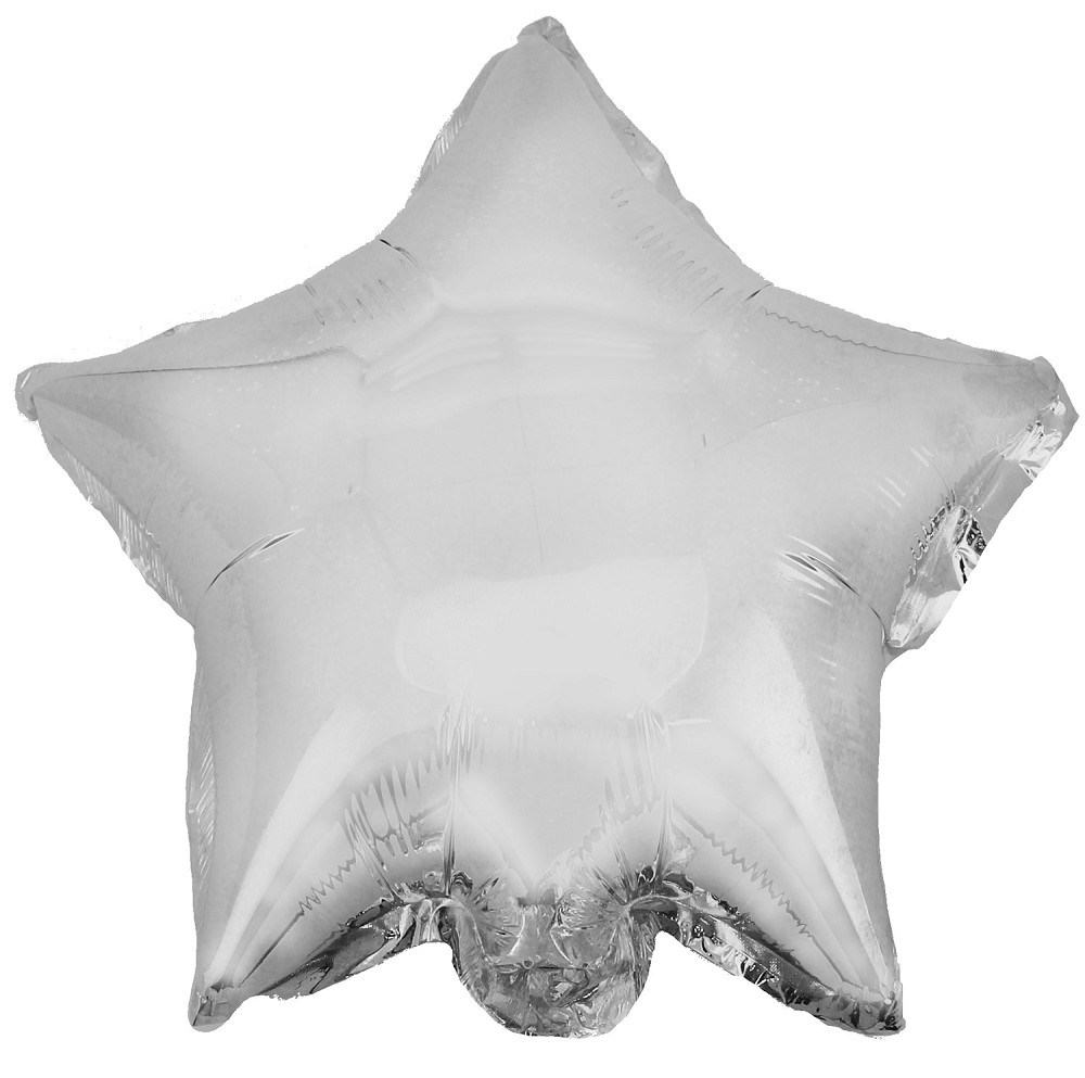 9" Stern Holografie silber (mit Ventil, für Luftfüllung)