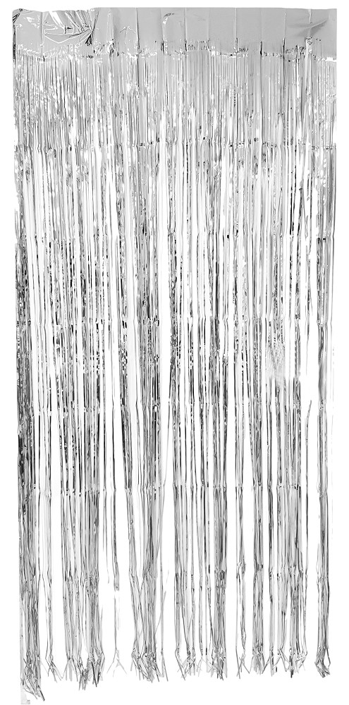 Folien-Fransenvorhang Silber (1mx2m)