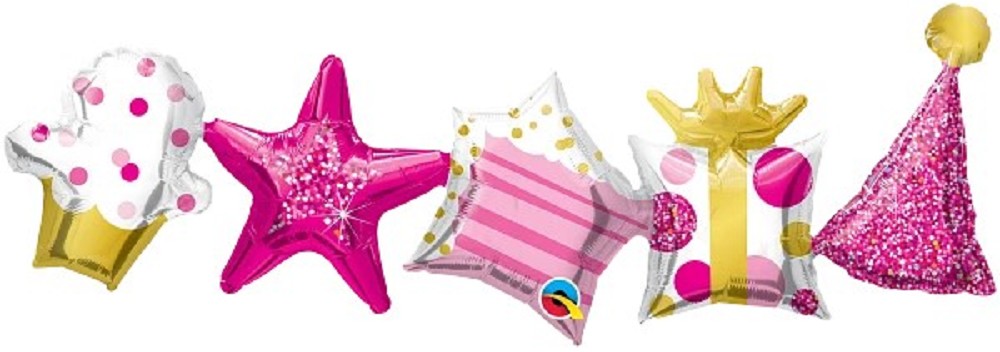 41" Birthday Garland Balloon Pink
