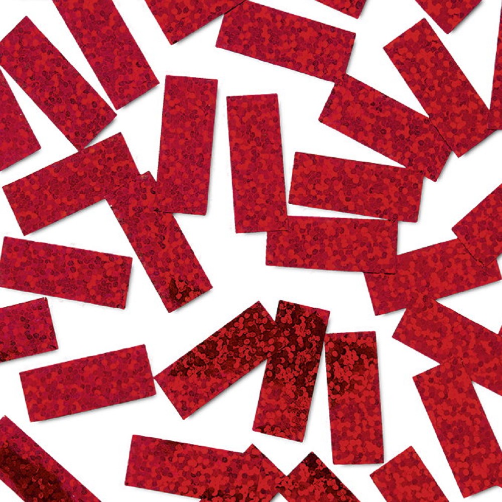 Konfetti Streifen 2,5cm Holografie Rot (1kg)