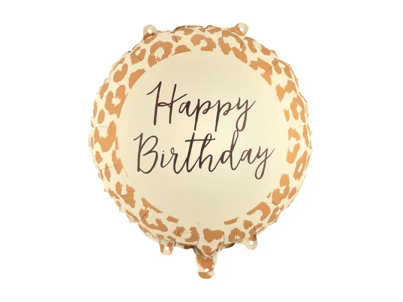 18" Happy Birthday mit Leopardenmuster