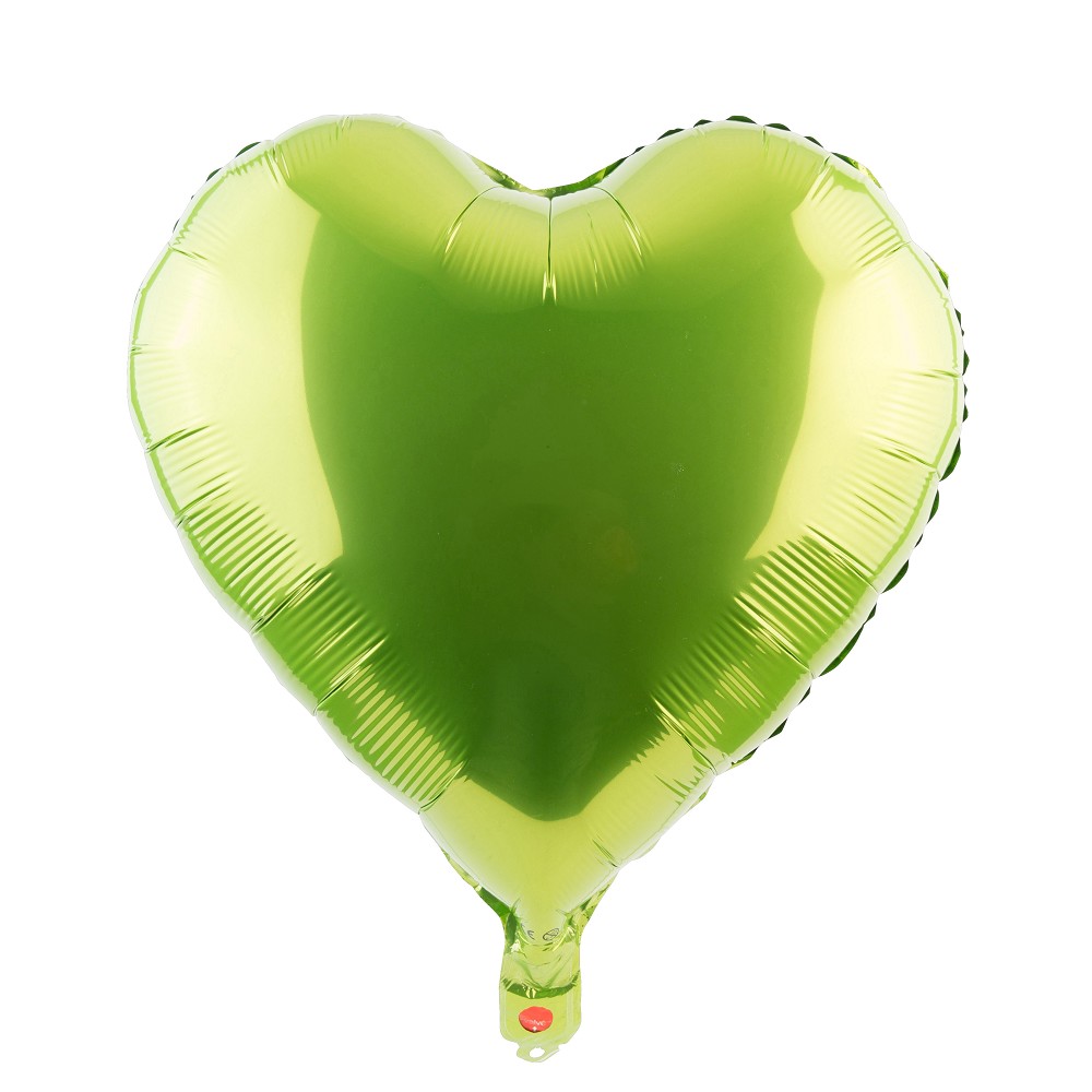 9" Heart May Green (with Valve, for Air Filling)
