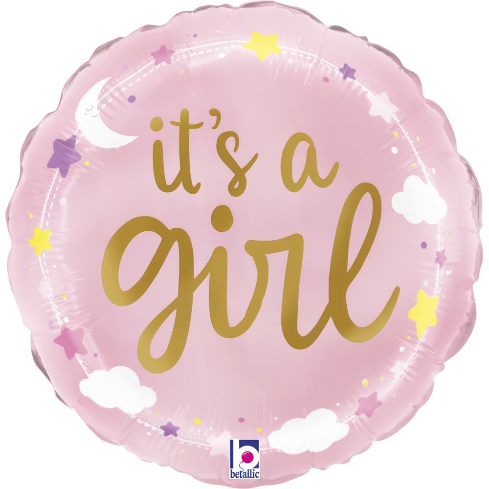 9" It's a Girl - Stars & Clouds (ohne Ventil, zum Selbstvers