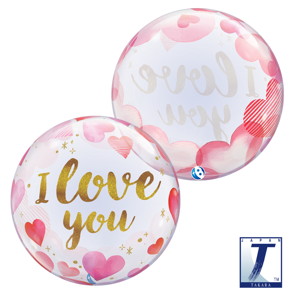 22" Single Bubble I Love You Paper Hearts 22" Single Bubble I Love You Paper Hearts
