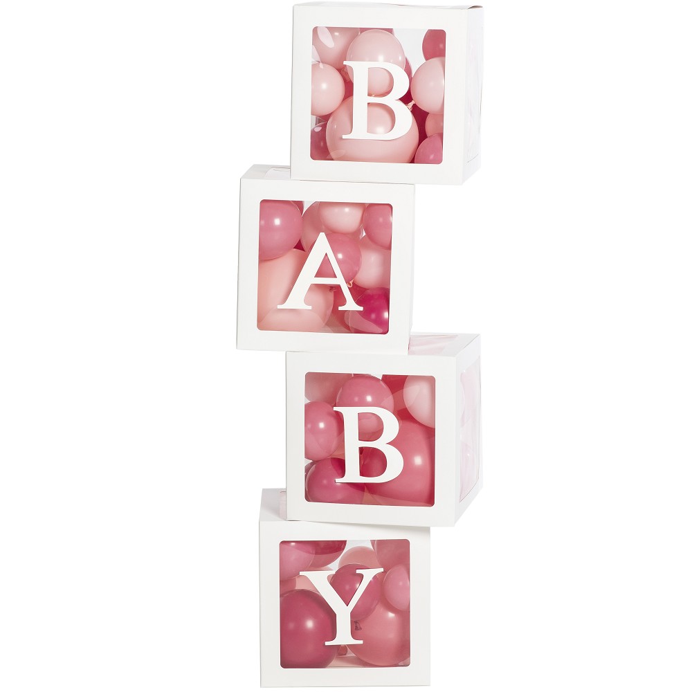 Deko-Boxen Set - "BABY" Weiß