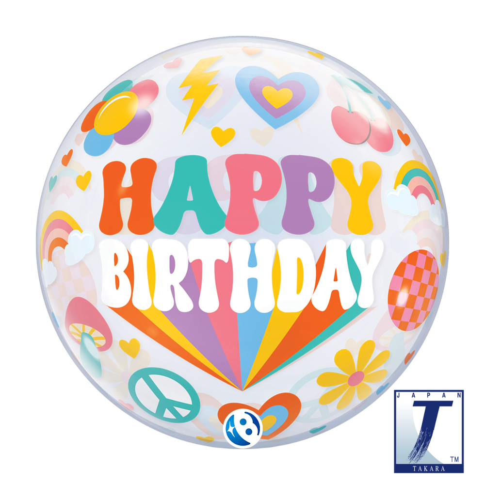 22" Single Bubble Birthday Retro