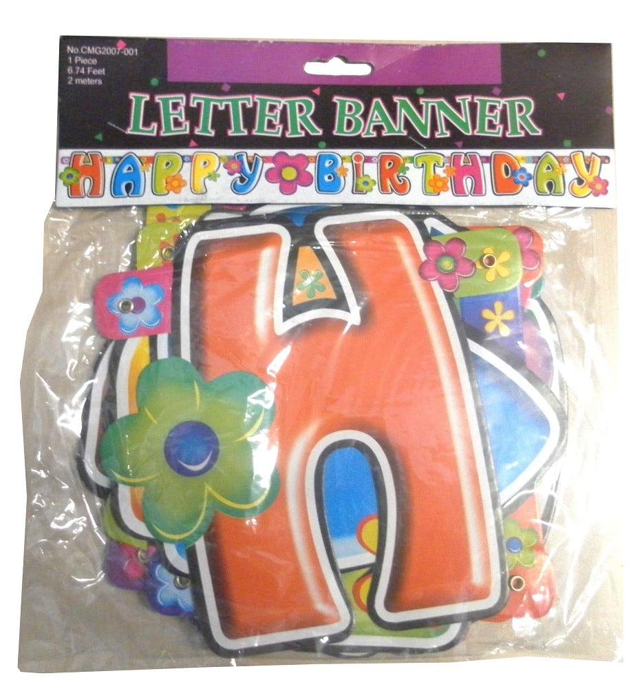Flower Power Happy Birthday Girlande 1,50m