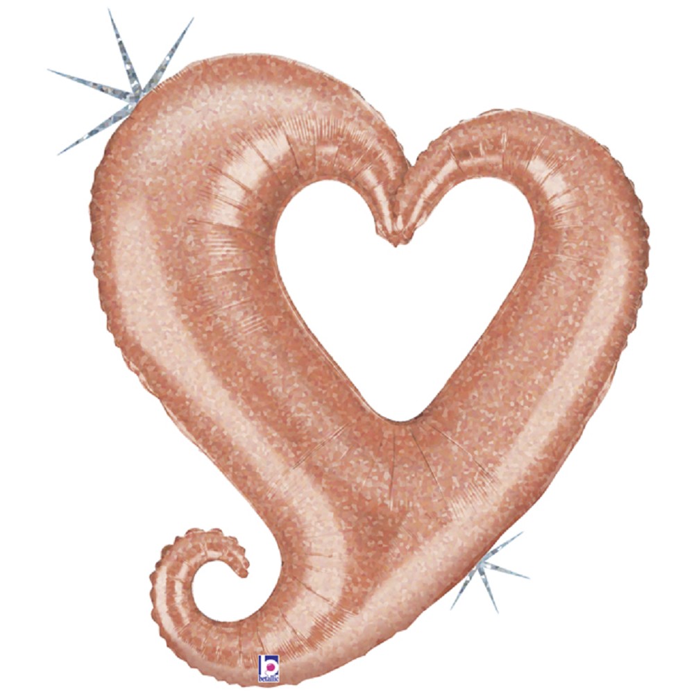37" Chain of Hearts rose gold