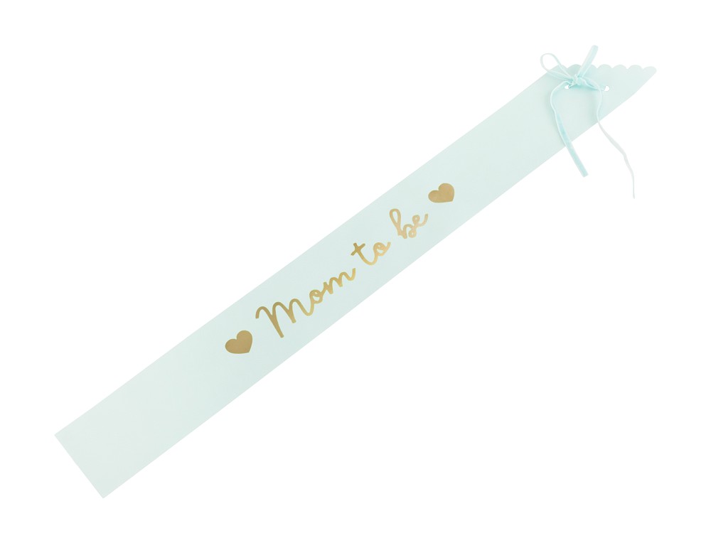 Schärpe aus Papier - Mom to be - hellblau - 75cm - 1 Stk.