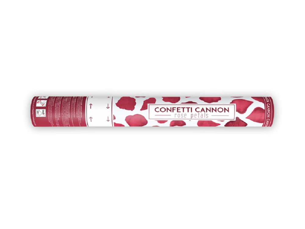 Konfettikanone mit Rosenblättern - rot - 40cm - 1 Stk.