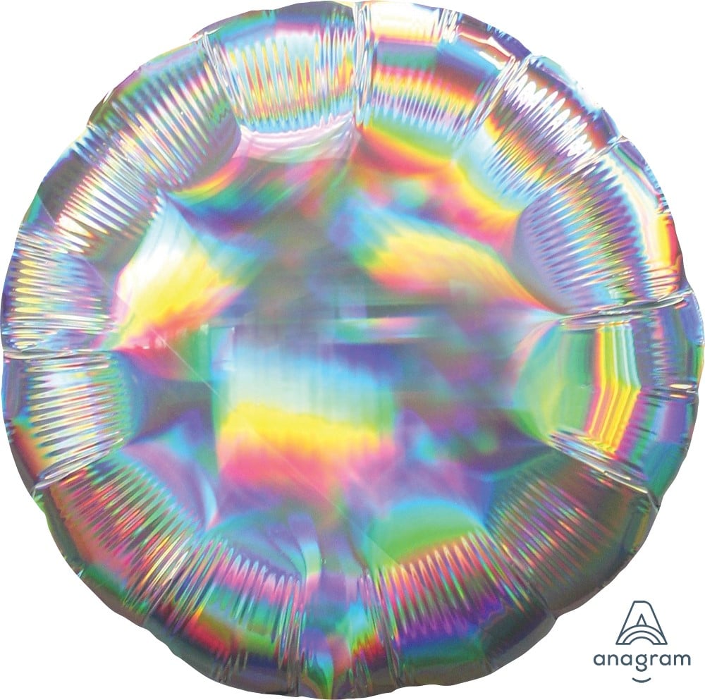 18" Rund Iridescent Silver