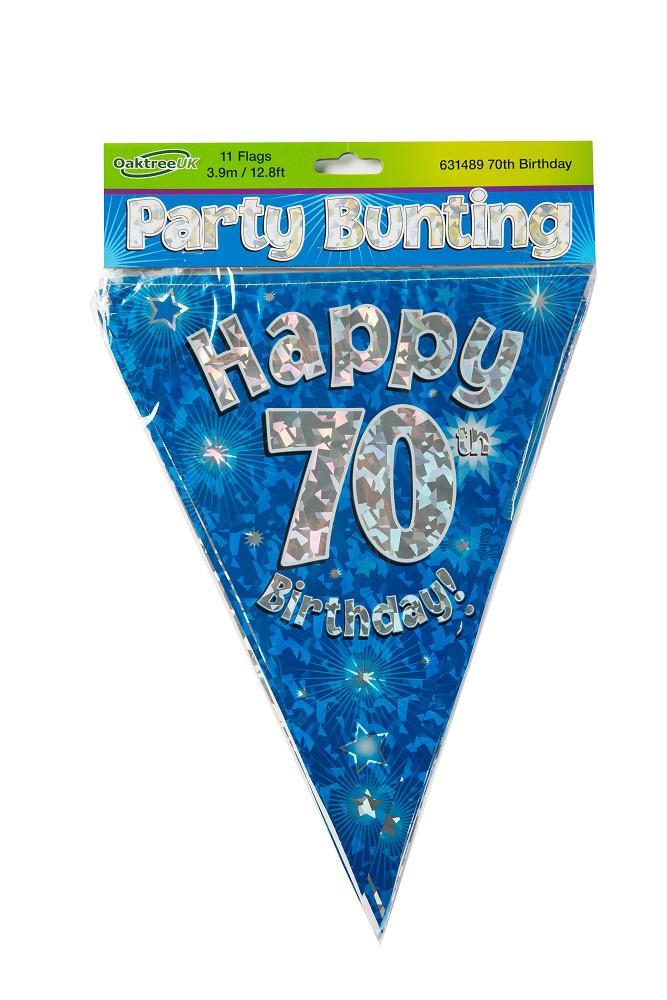Wimpelkette H.B . "70" Blue Holographic  3,9m
