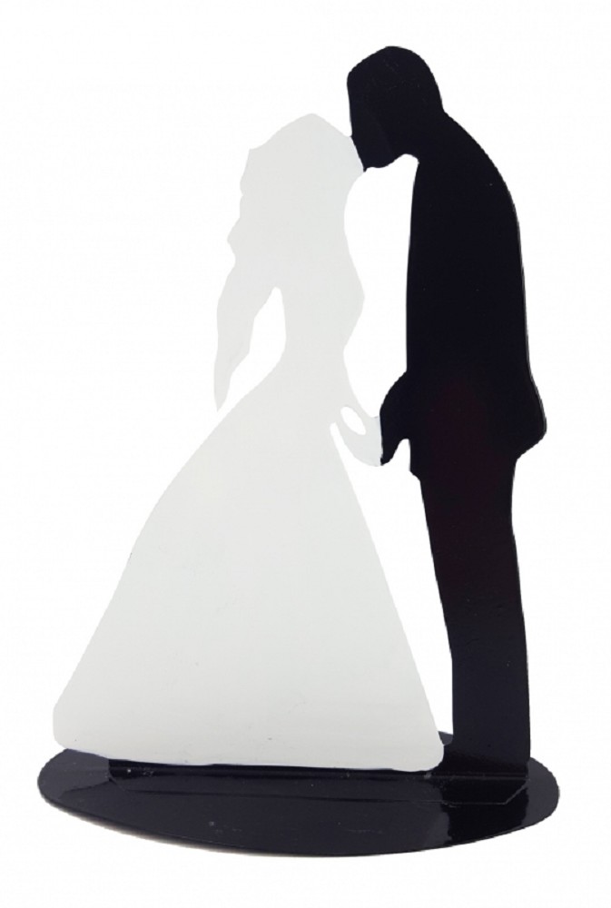 Metall Brautpaar küssend