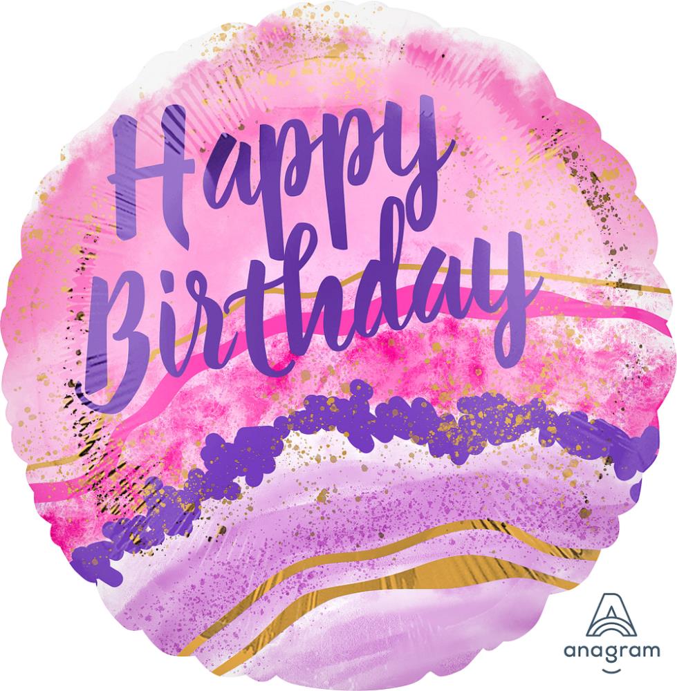 18"Birthday Watercolor Marble