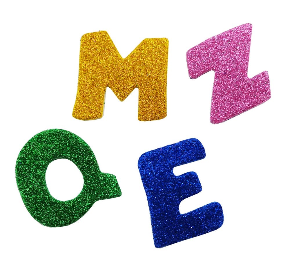 Glitzersticker Alphabet bunt