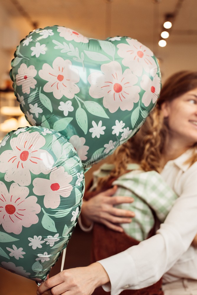 18" Herz mit Blumen (45 cm) 18" Herz mit Blumen (45 cm)