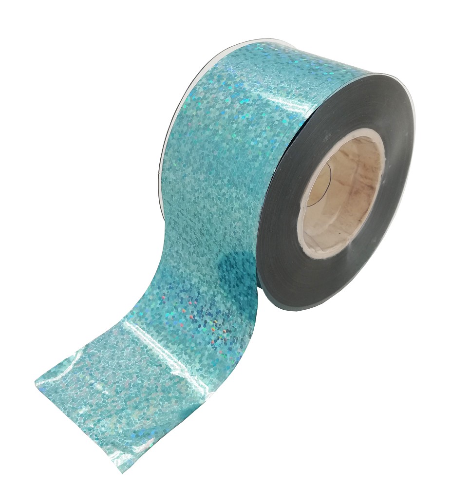 Folienrolle 4cm x 100m Holografie Hellblau