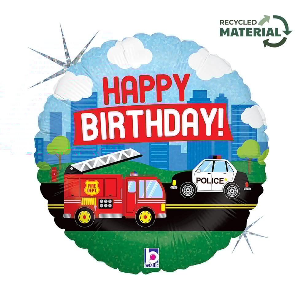 18" Feuerwehr Happy Birthday