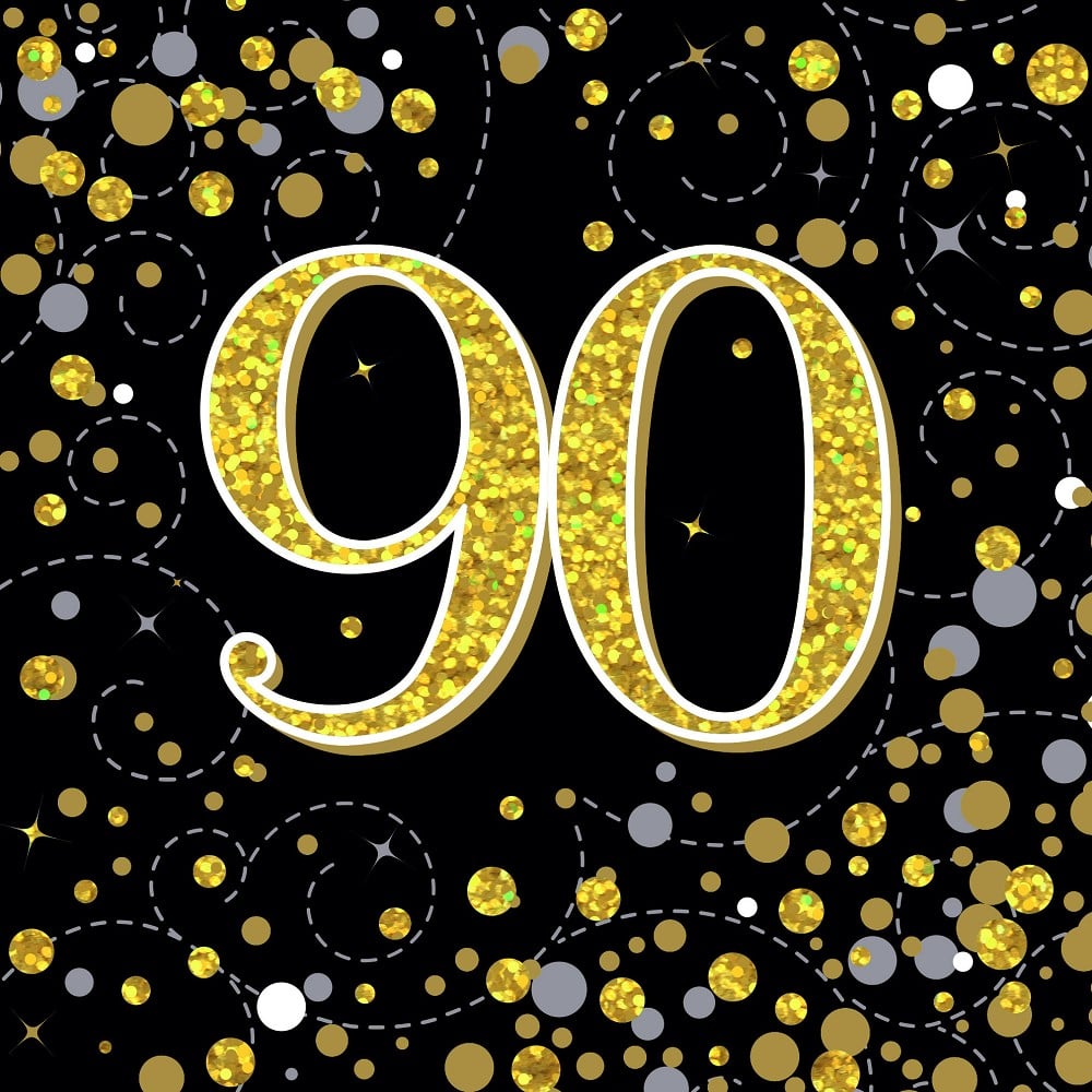 Napkins H.b. "90" Sparkling Fizz Black & Gold