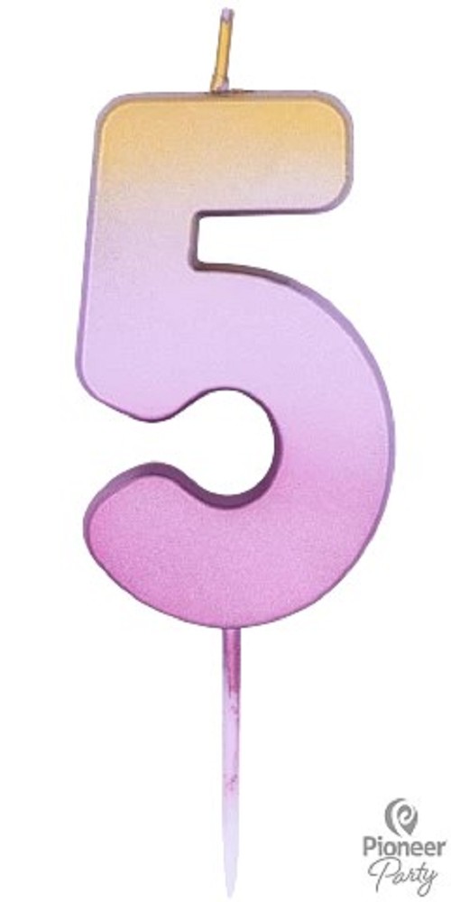 Kerzen Zahl "5" Rose Gold Ombre