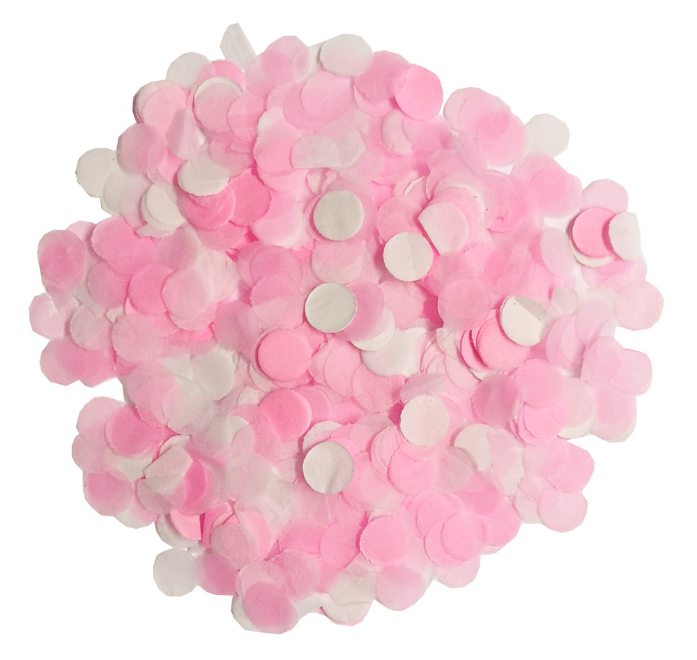 Papier-Konfetti rund 8mm rose/white (50g/Btl.)