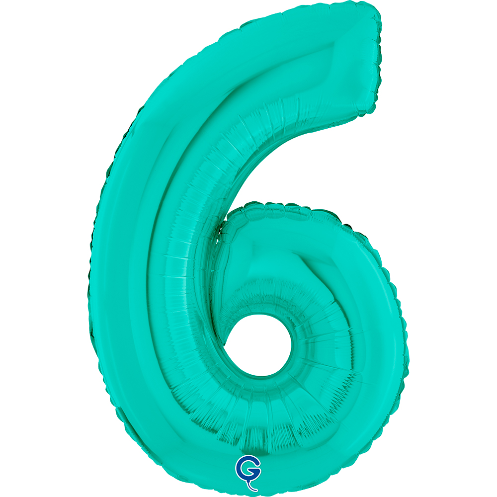 26" Foilballoon Number "6" Tiffany