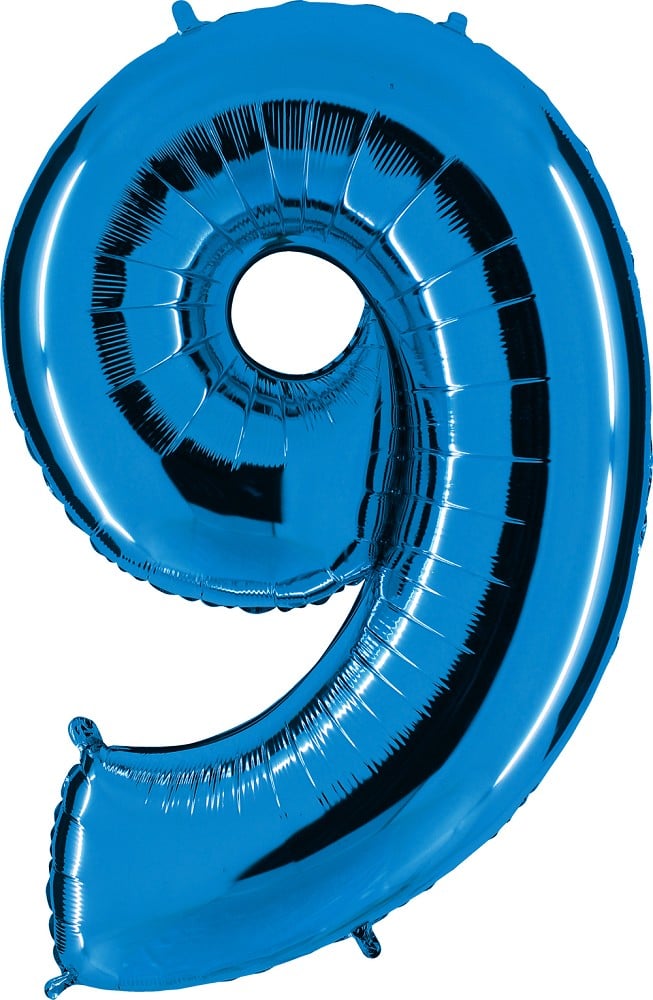 40" Foilballoon Number "9" Blue