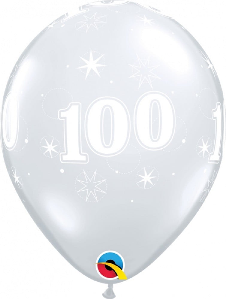 11" Zahl "100" Diamond Clear (25 Stück) 11" Zahl "100" Diamond Clear (25 Stück)