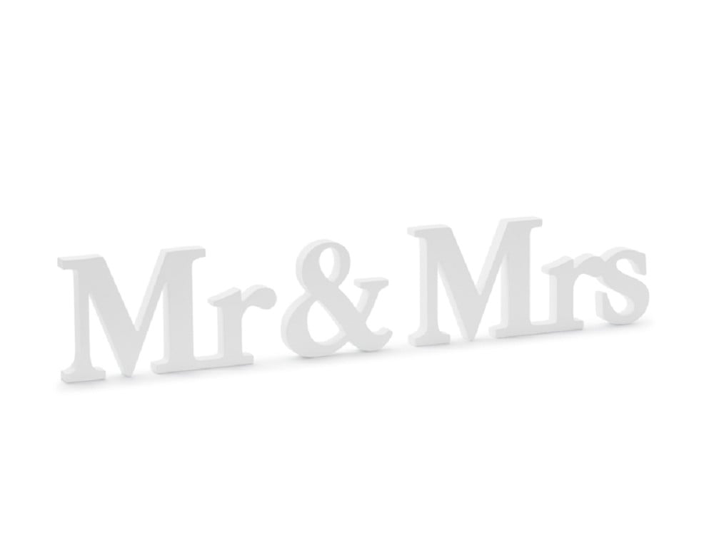 Schriftzug - Mr & Mrs - Holz - weiß - 50x10cm - 1 Stk.