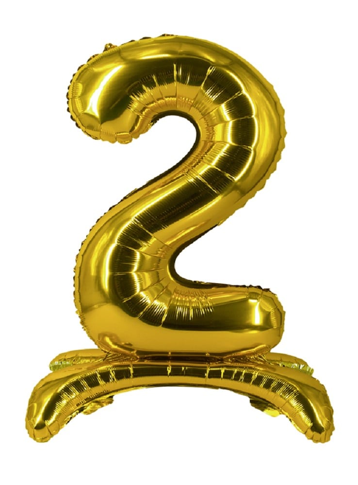 16" Stand Up Balloon "2" Gold