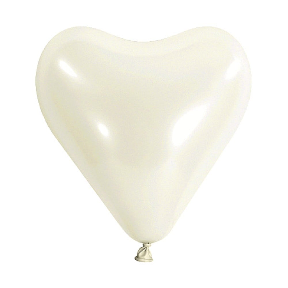 12" Heart Standard Frosty White (50 Stück)