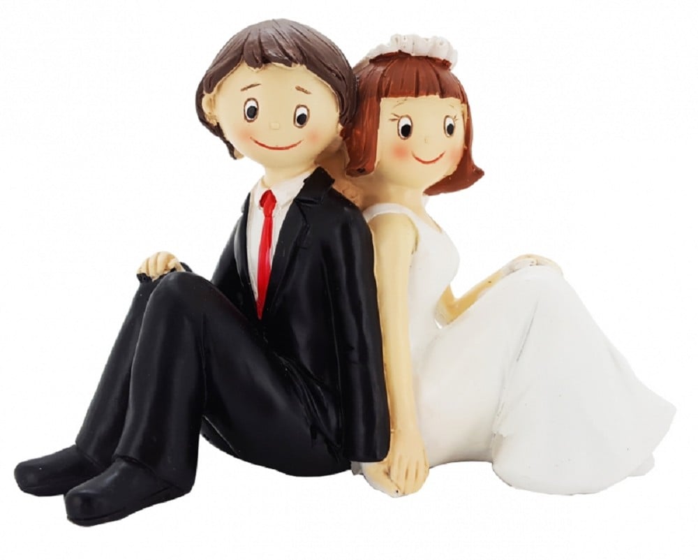 Polyresinfigur Hochzeitspaar sitzend